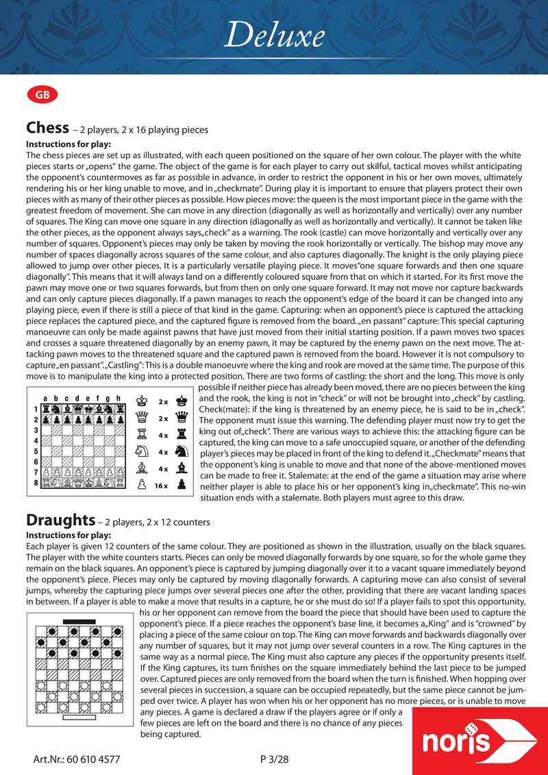 Schach - 2 Spieler, 2 x 16 Spielfiguren