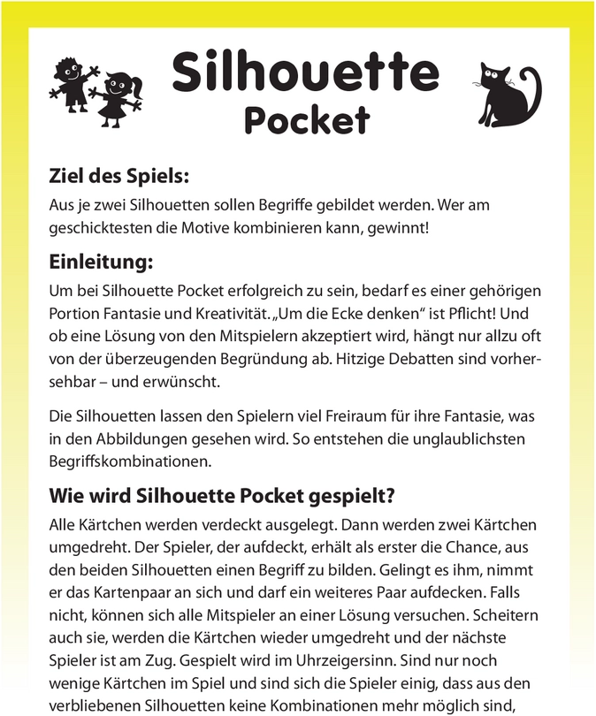 Silhouette Pocket - Kreatives Kartenspiel mit Silhouetten
