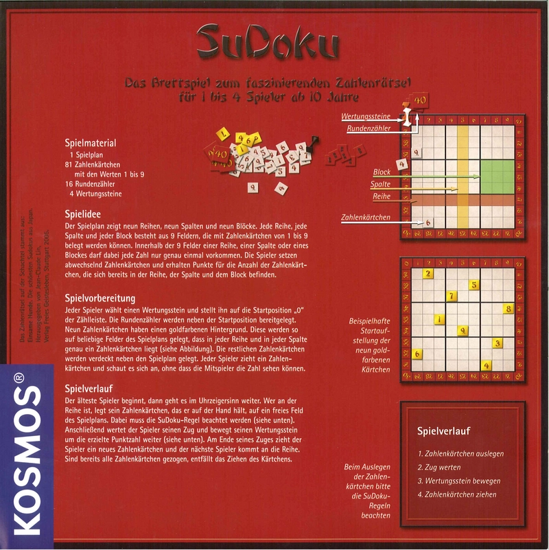 Sudoku - Das Brettspiel für Zahlenrätsel