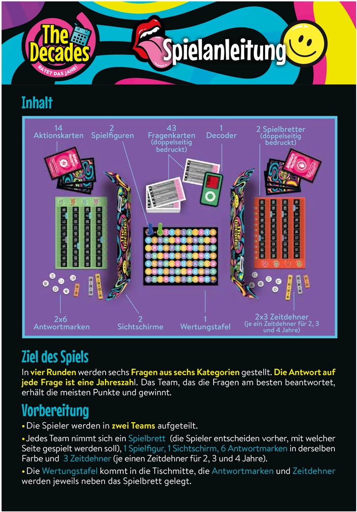 The Decades - Spielanleitung für das Brettspiel zur Zeitreise