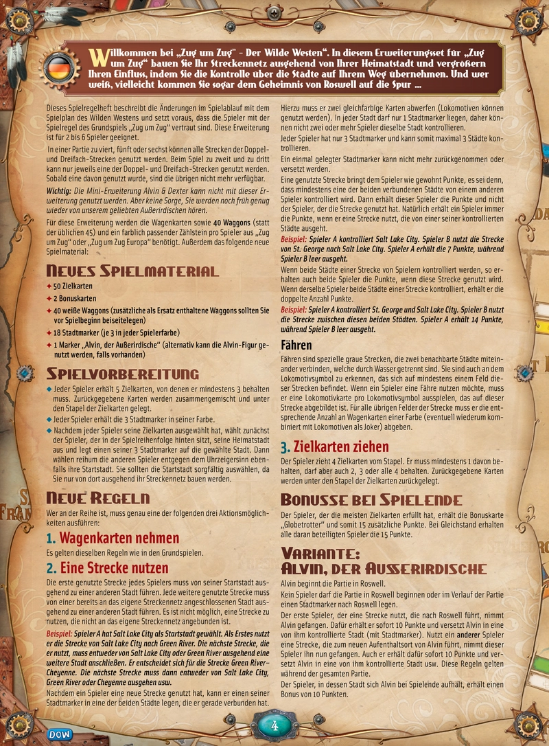 Ticket to Ride: Old West - Spielanleitung und Regeln