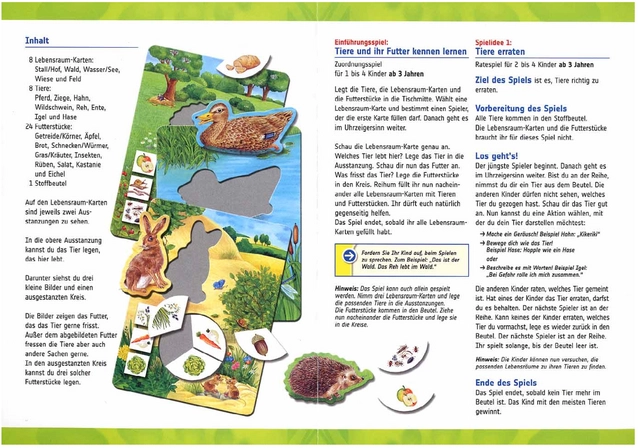 Tiere füttern - Lernspiel für Kinder ab 3 Jahren