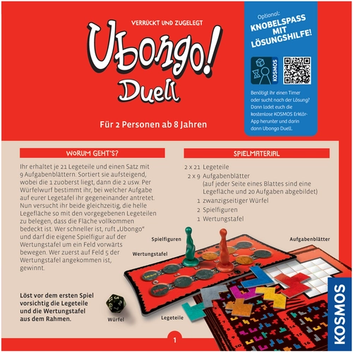 Ubongo! Duell - Spannendes Wettkampfspiel für 2 Personen