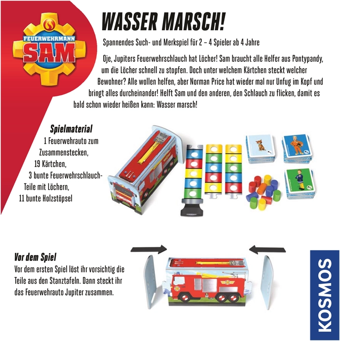 Wasser marsch! - Feuerwehrmann Sam Merkspiel für Kinder