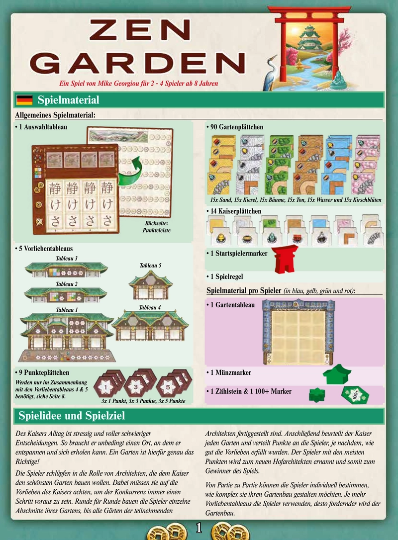 Zen Garden - Strategisches Brettspiel für 2 bis 4 Spieler