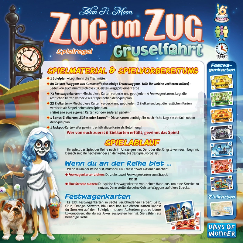Zug um Zug: Grusel-Fahrt Spielanleitung