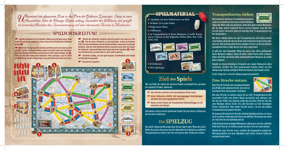 Zug um Zug: Paris - Spielanleitung und Regeln